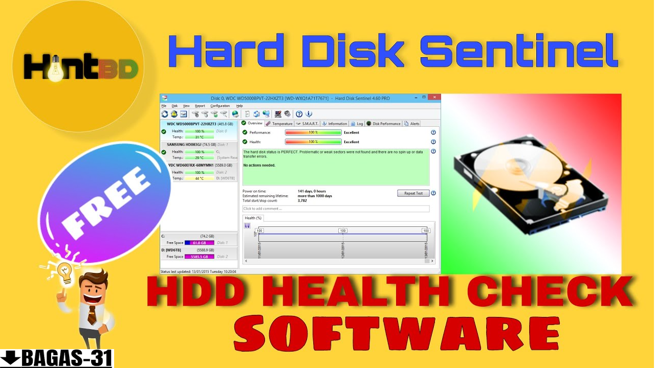 Unduh Hard Disk Sentinel Pro v10.6 Gratis Version